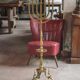 Golden bronze chandelier with seven arms, Menorah, candlestick on a stand, candelabrum.