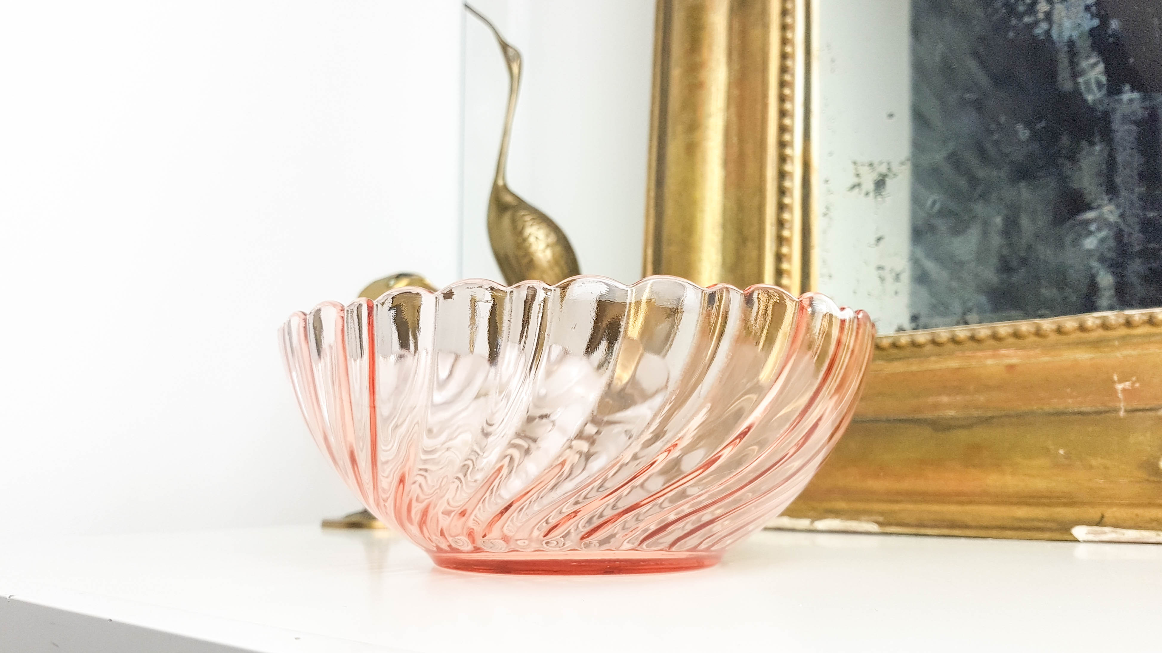 Pink depression glass bowl "Rosaline" Arcoroc de Luminarc