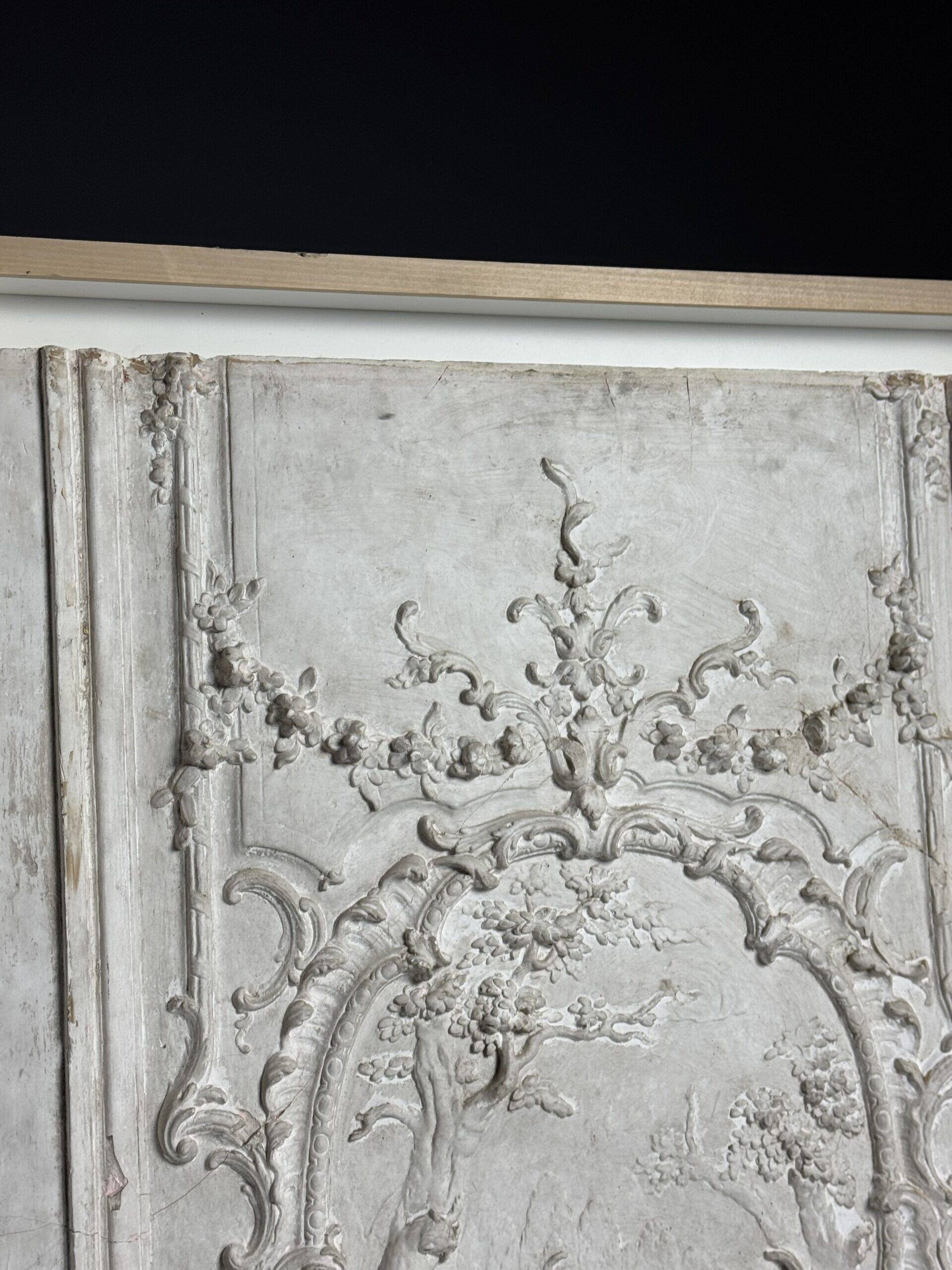 Plaster ceiling fragment framed