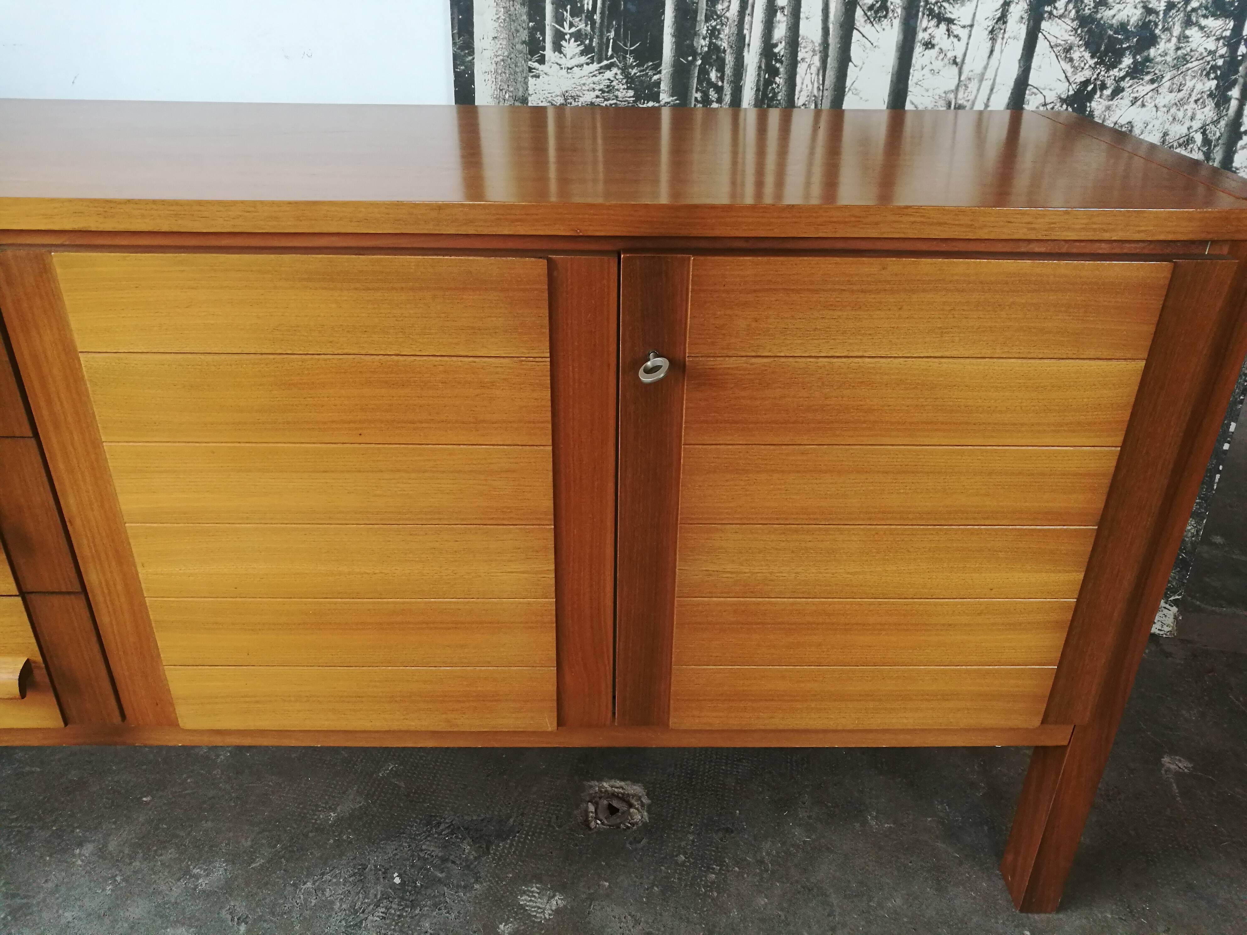 Large vintage row in blond wood