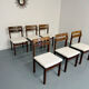 Lot de 6 chaises palissandre forme géométriques design italien 1960