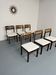 Lot de 6 chaises palissandre forme géométriques design italien 1960