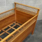 70s rattan and wood children's bed