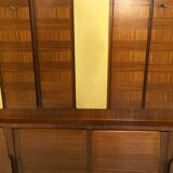 Monumental Wooden Cabinet with Parchment Panels by Gio Ponti, Italy