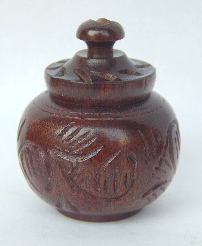Pillbox box no screws rosewood varanasi crafts h=3.5cm diam=3cm india