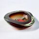 Sommerso Brown pocket tray by Seguso, Murano glass, Italy, 1970