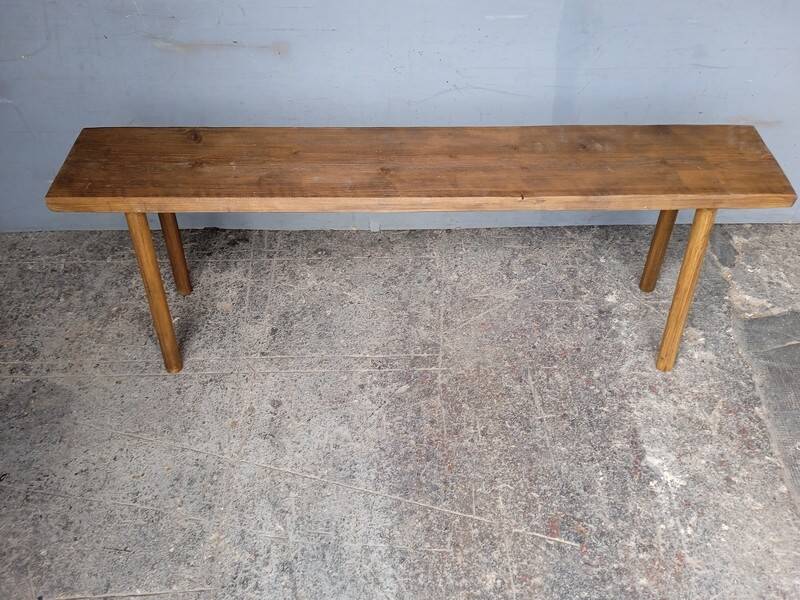 Bench 120 cm old solid wood with patina