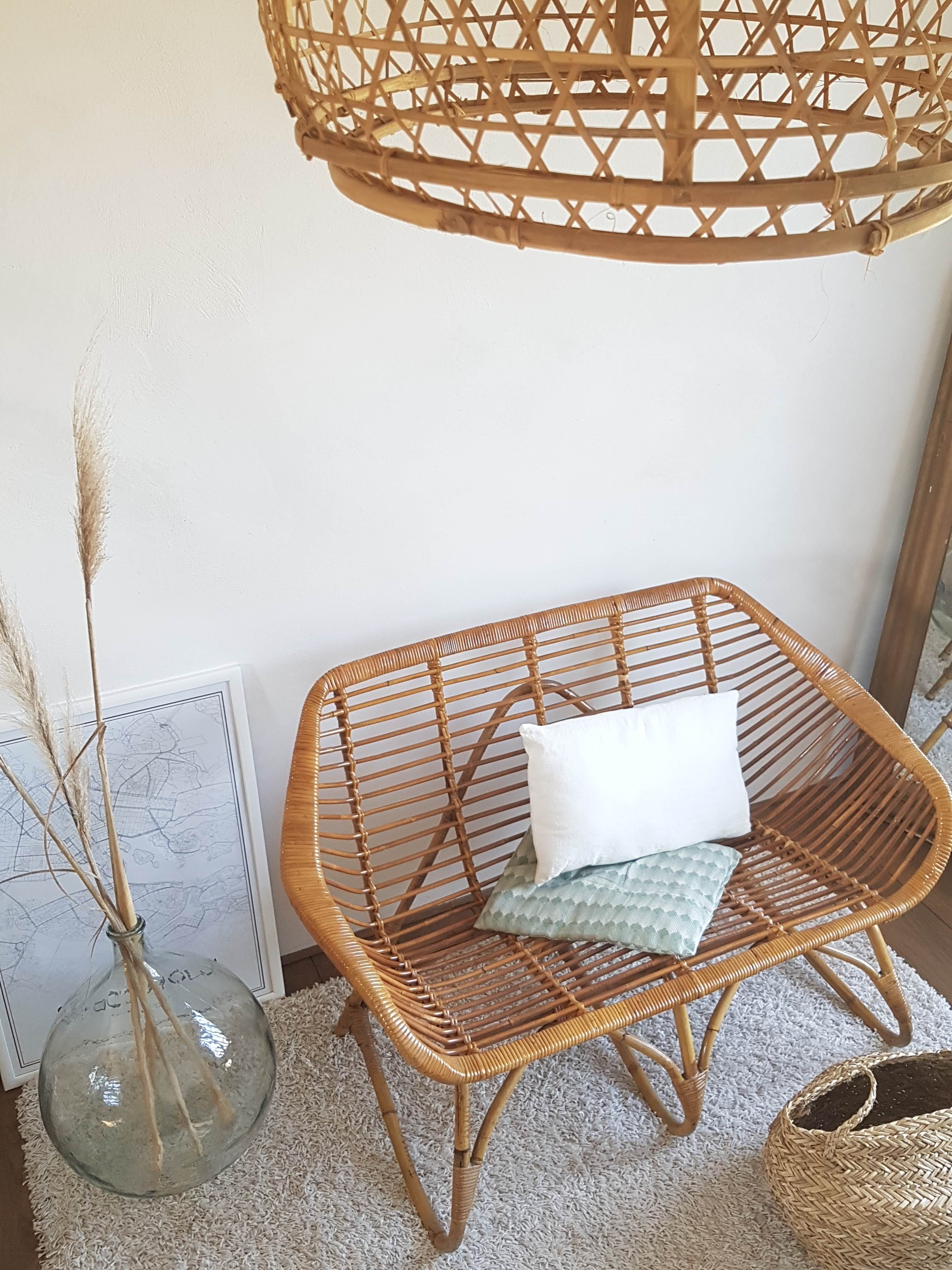 2 seater rattan bench