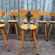 Vintage industrial workshop stool in wood, 1950s