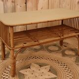 Rattan shelf on legs