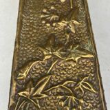 Embossed metal vase by alfred daguet, 1900 art nouveau period