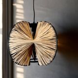 Lampe rustique portugaise en bois noir, années 1960