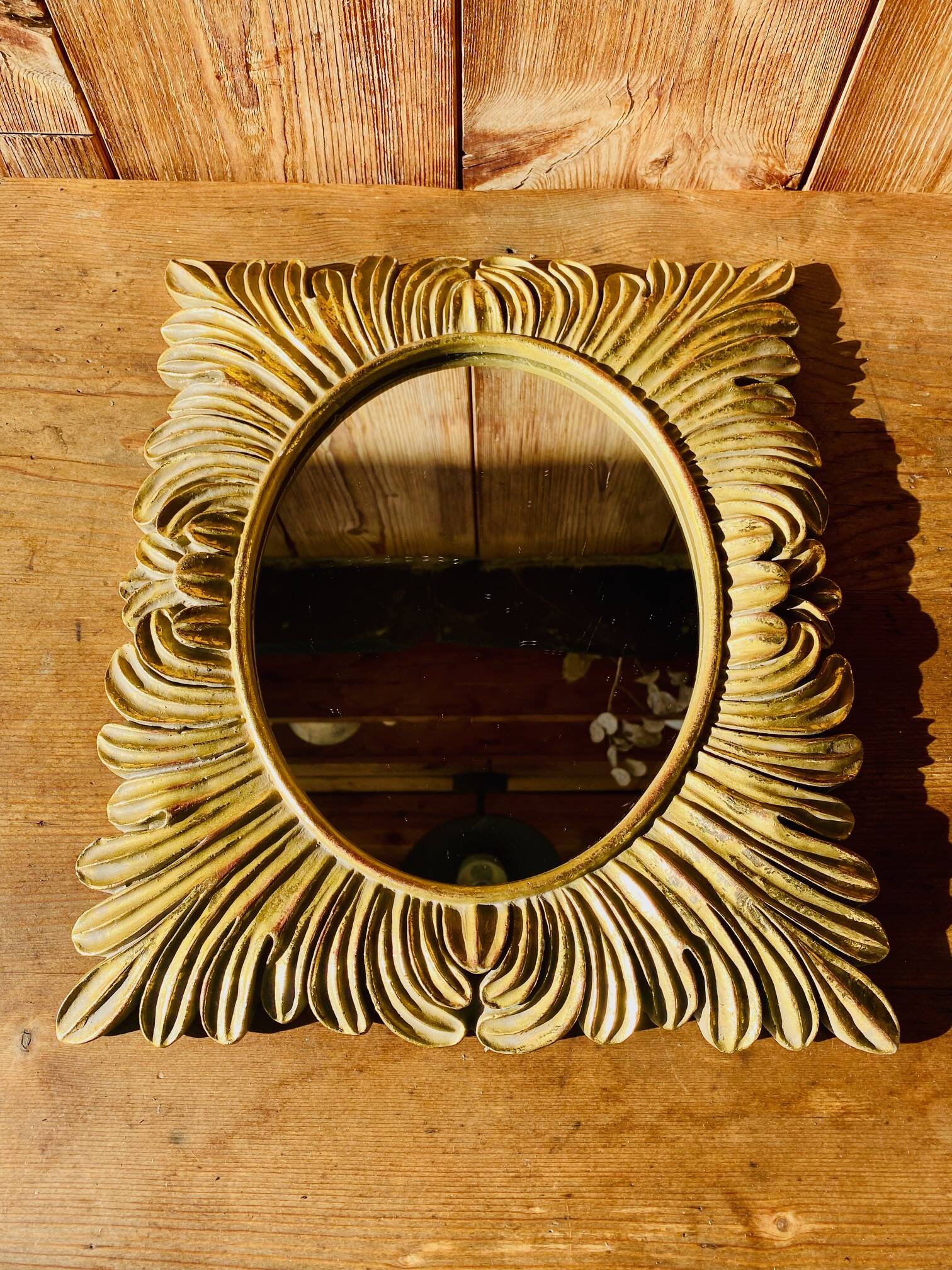 Vintage rectangle sun mirror