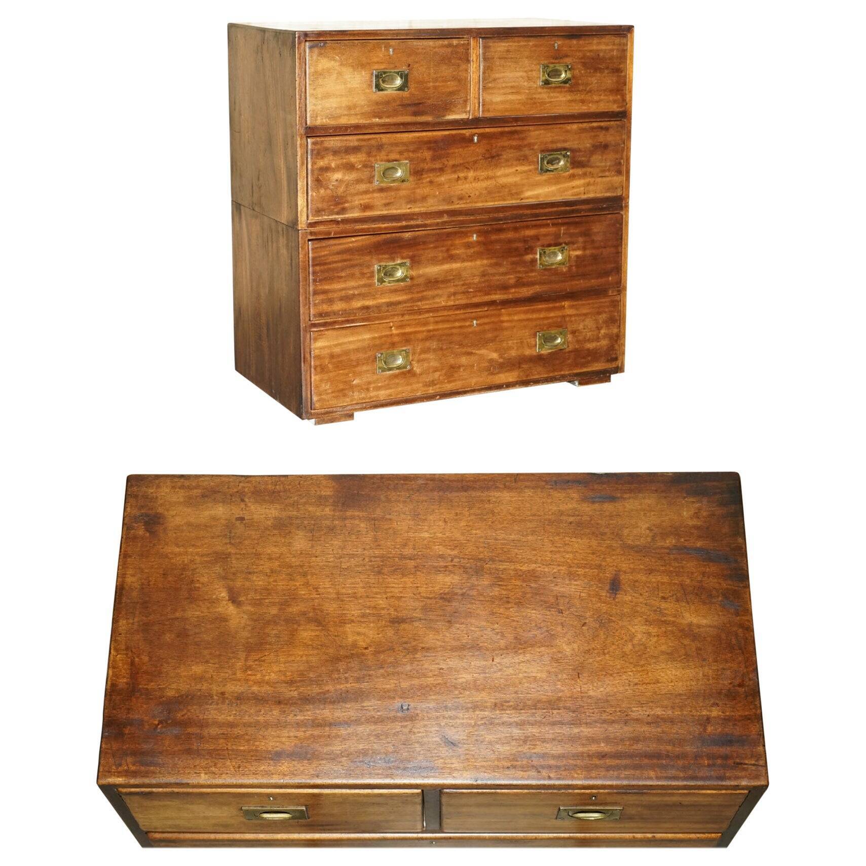 Military campaign chest in mahogany circa 1880