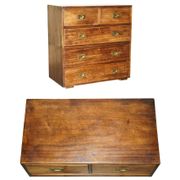Commode de campagne militaire en acajou circa 1880