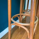 Pair of curved wooden bar stools