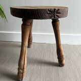 Tabouret tripode bois