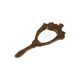 Old wooden hand mirror solid oak baroque flowers fish 39cm