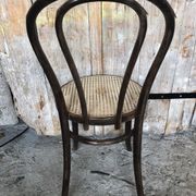 Chair bistrot style thonet dark wood & seat cannée 70s vintage #a233