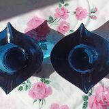 2 blue Villeroy & Boch candle holders