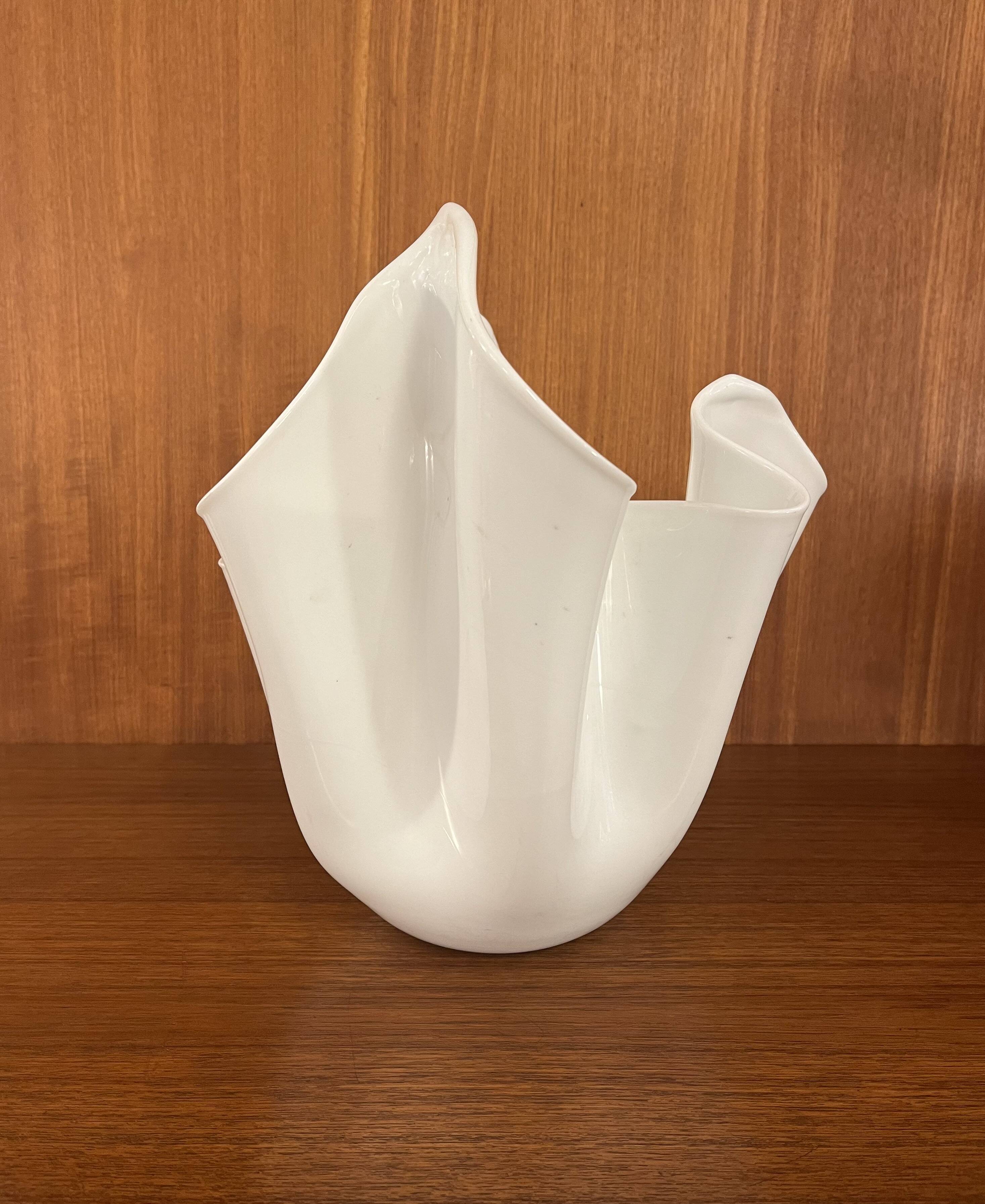 Handkerchief vase, “Fazzoletto” model, by Fluvio Bianconi for Venini