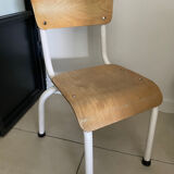 Ancienne chaise écolier enfant bois et métal