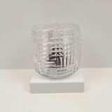 Glass wall or ceiling lamp and plastic base