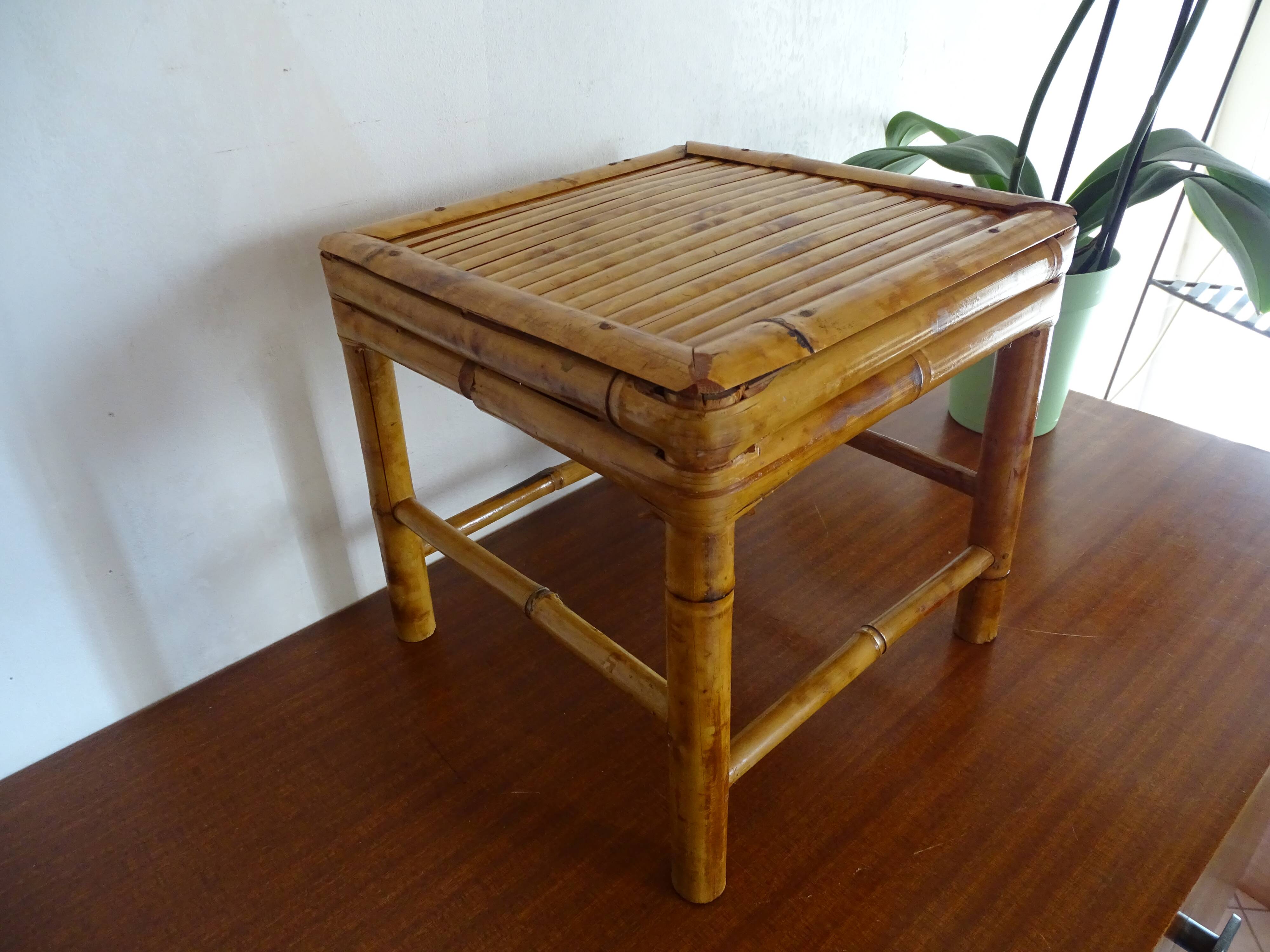 Bamboo stool 1960 vintage