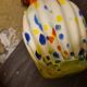 Vase en verre soufflé multicolore ́