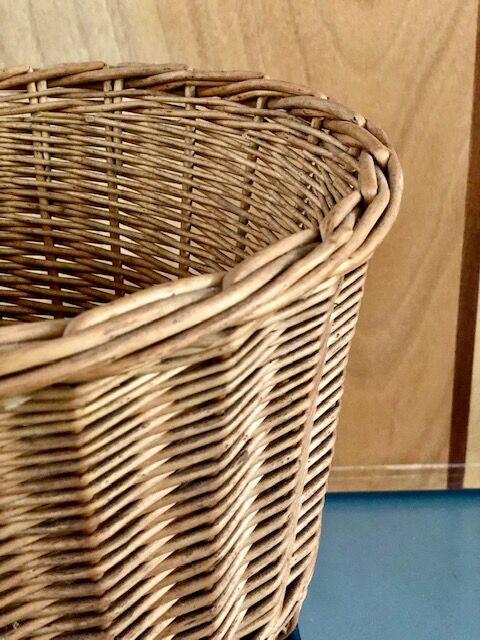 Wicker and wire plant holder