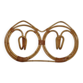 Wall coat rack by Franco Albini in rattan and bamboo, Italy 1960s