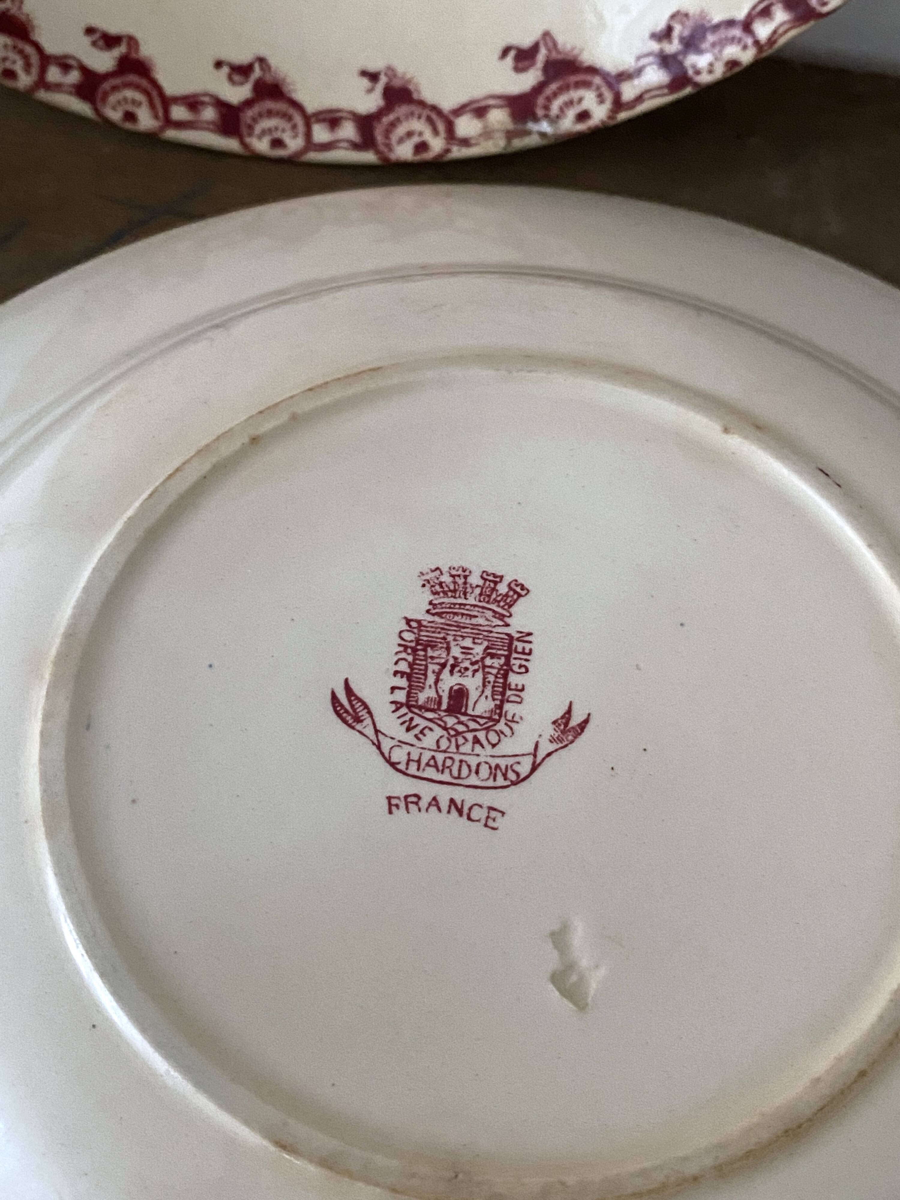 Pair of Gien porcelain plates