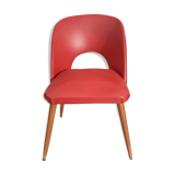 Red vintage leatherette barrel Chair