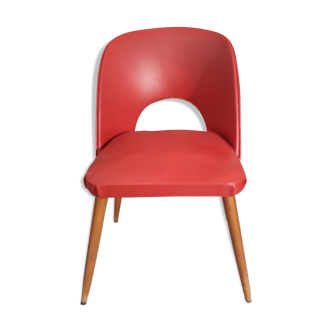 Red vintage leatherette barrel Chair