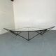 Table Basse Moderniste Furtive en Acier et Verre, Italie, années 1980