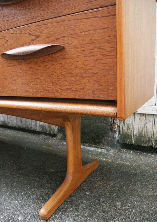 Sideboard 6 drawers in blond teak -1960/70