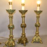 Suite of 3 candle picnic mounted in lamp