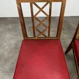 Pair of 1950s wooden cross-braced chairs