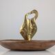 David Marshall Bronze and Wood Fruit Bowl Sculpture Organic Brutalist 1980s