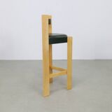 3x Postmodern Barstools in Leather, 1990s