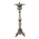 Lampe candelabre ancien en bronze dore grave