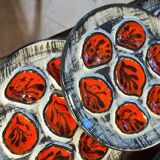 Set of six Pornic oyster plates