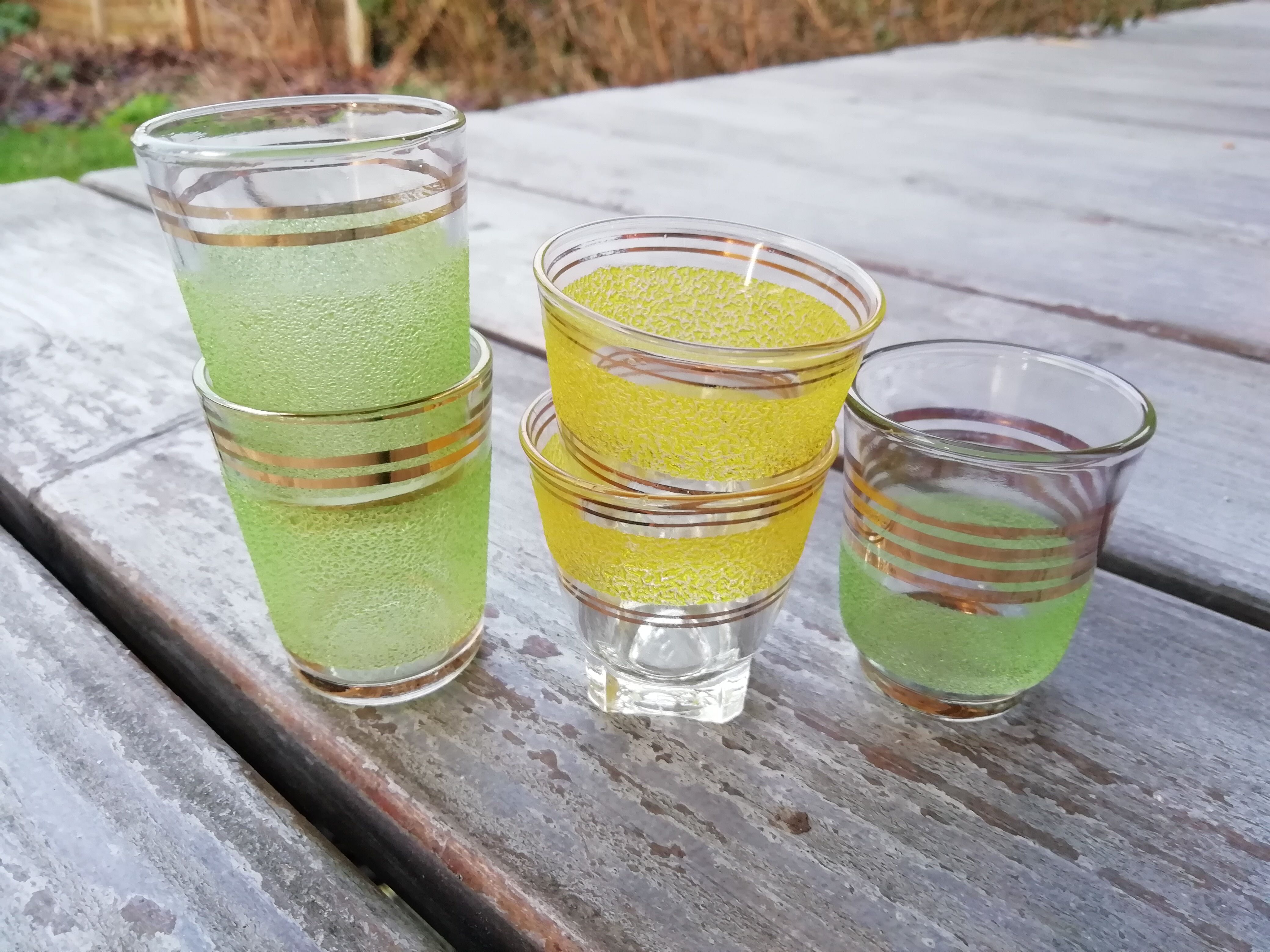 Granite liqueur glasses