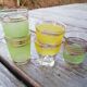 Granite liqueur glasses