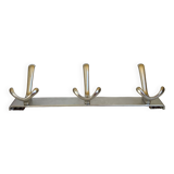 Stainless steel coat rack with three double hooks