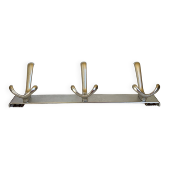 Stainless steel coat rack with three double hooks