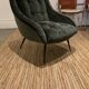 Fauteuil italien 1950' restauré velours anthracite