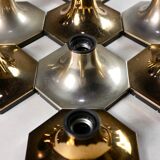 Octagonal silver brass wall lamp Motoko Ishii