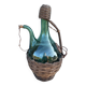Vintage Green Italian Hand Blown Glass Wine Decanter with Ice Chamber