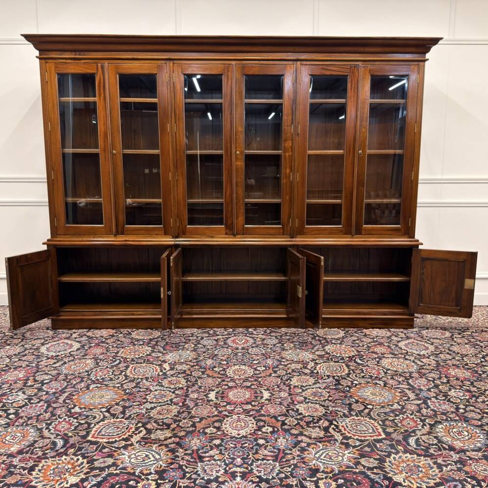Large English Bookcase with Glass Doors